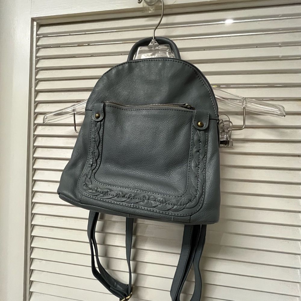 GREAT AMERICAN LEATHER WORKS✨Blue Gray ✨Leather Backpack